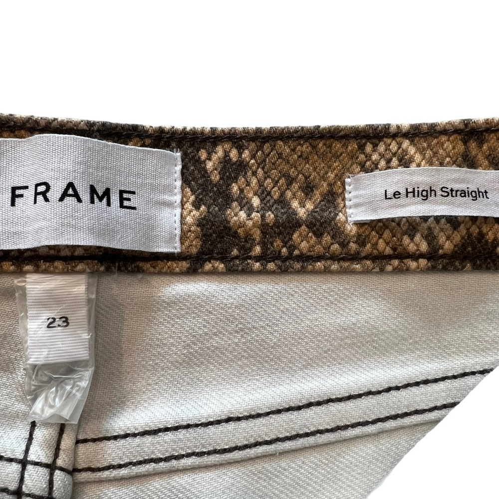 FRAME Le High Straight, Coated Python, High Rise, Snake Effect Jeans Size 23 - Picture 10 of 11